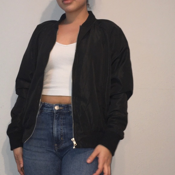 Black Los Angles Bomber Jacket - Picture 3 of 5